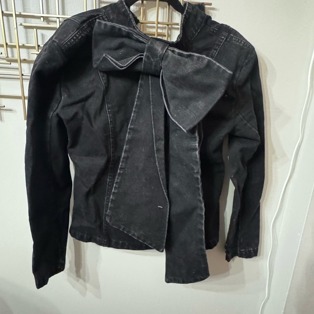 Stylish Black Denim top with Bow